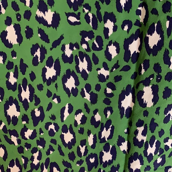 Green & Navy leopard shell - 100% silk - Picture 3 of 4